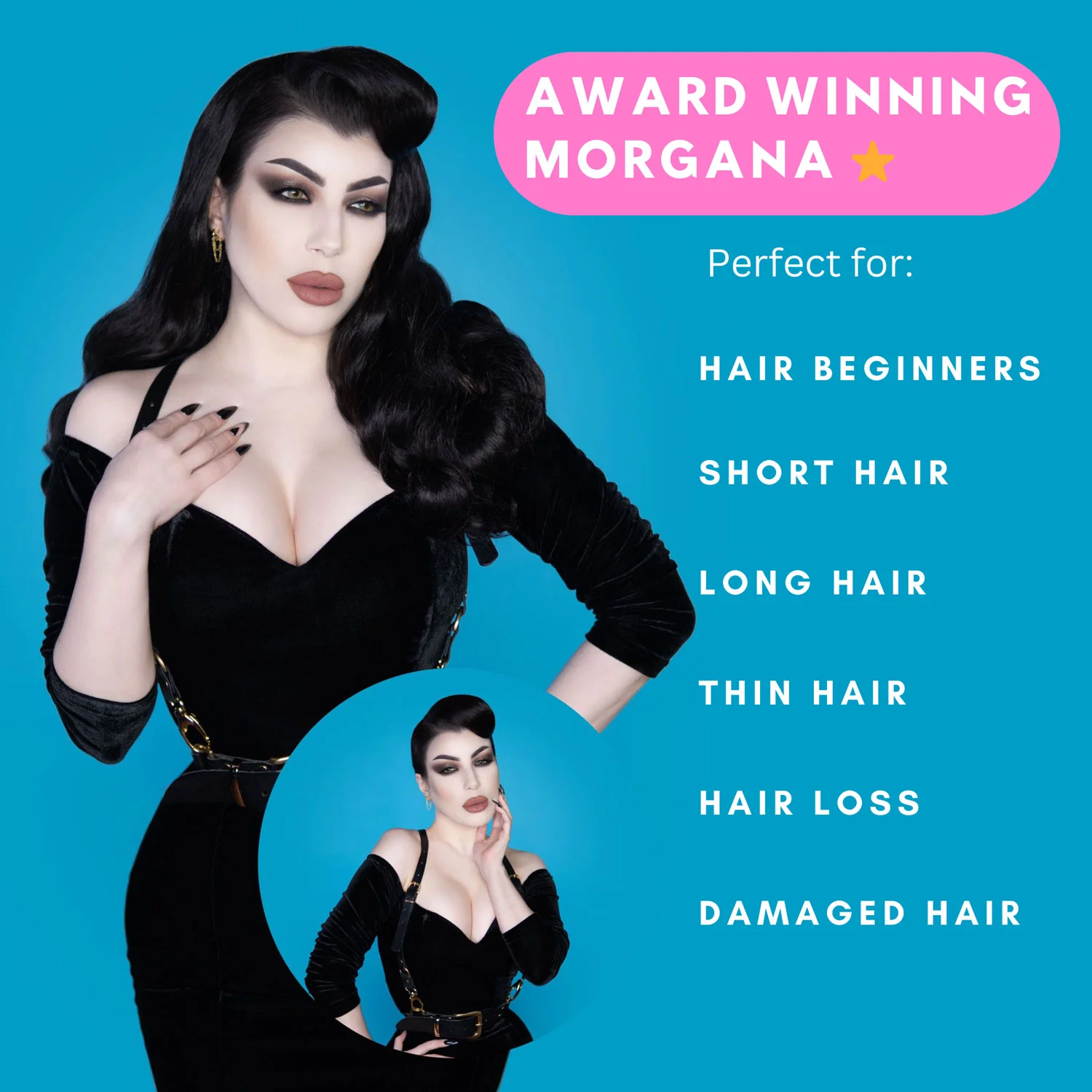Morgana – Long Half Wig with Hollywood Waves - Image 48