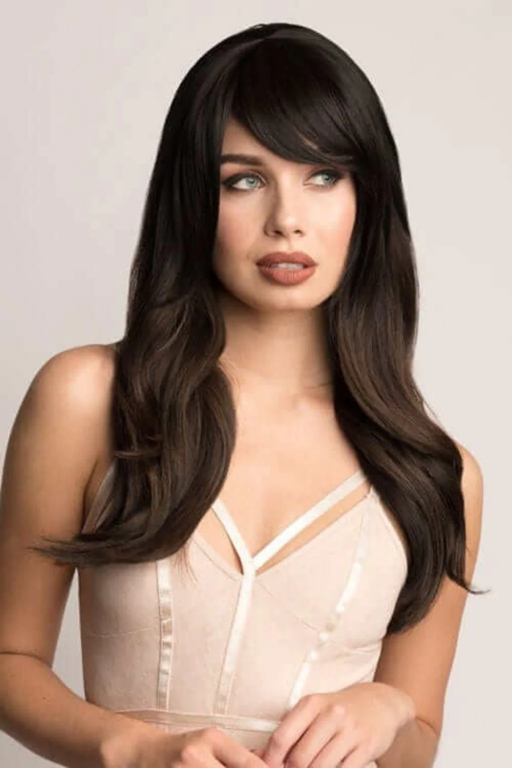 Clip in fringe hairpiece, thick, long, sweeping/clip-in bangs: Nova - Image 6